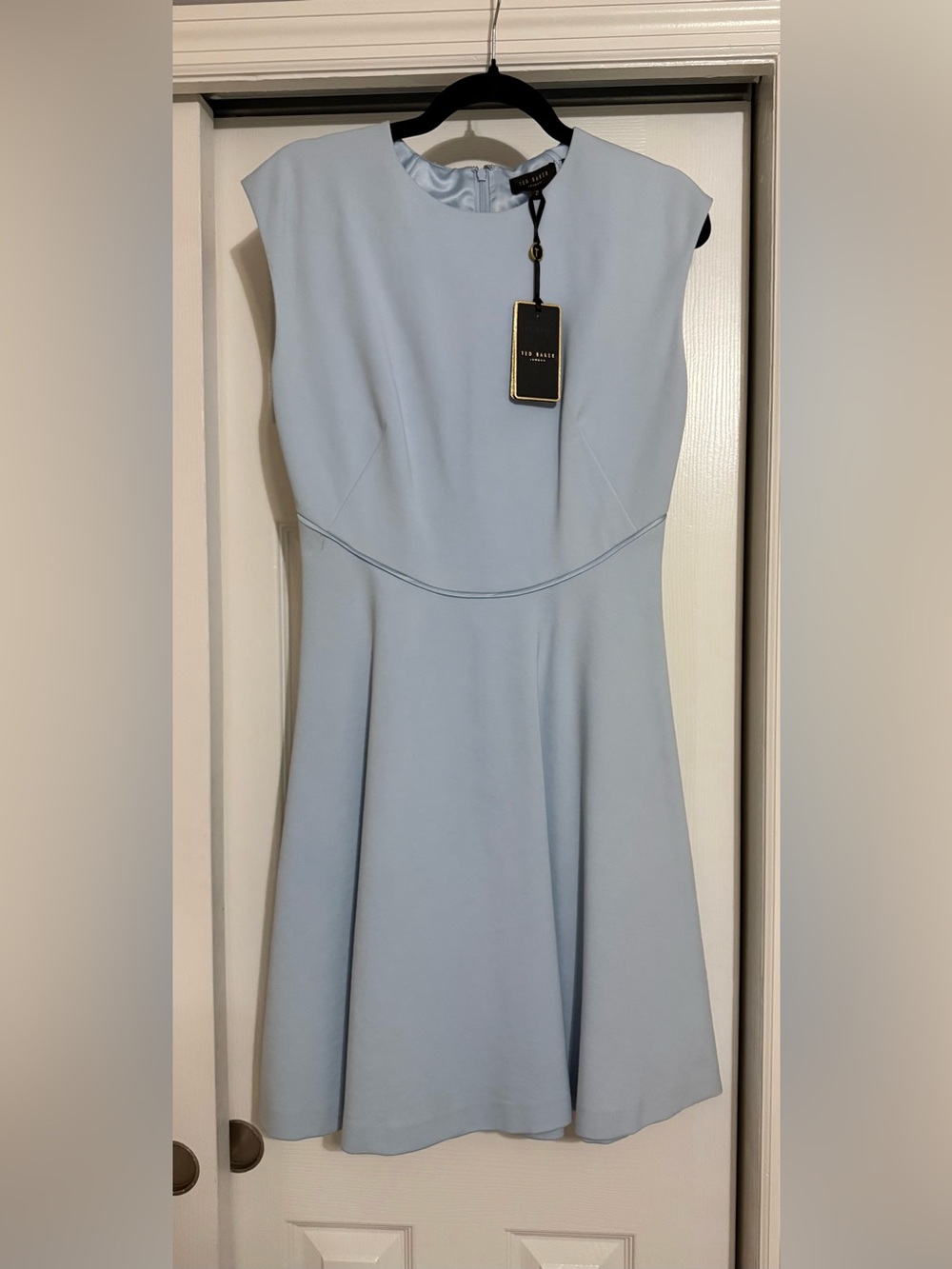 Ted Baker Pale Blue Midi Fit & Flare Dress